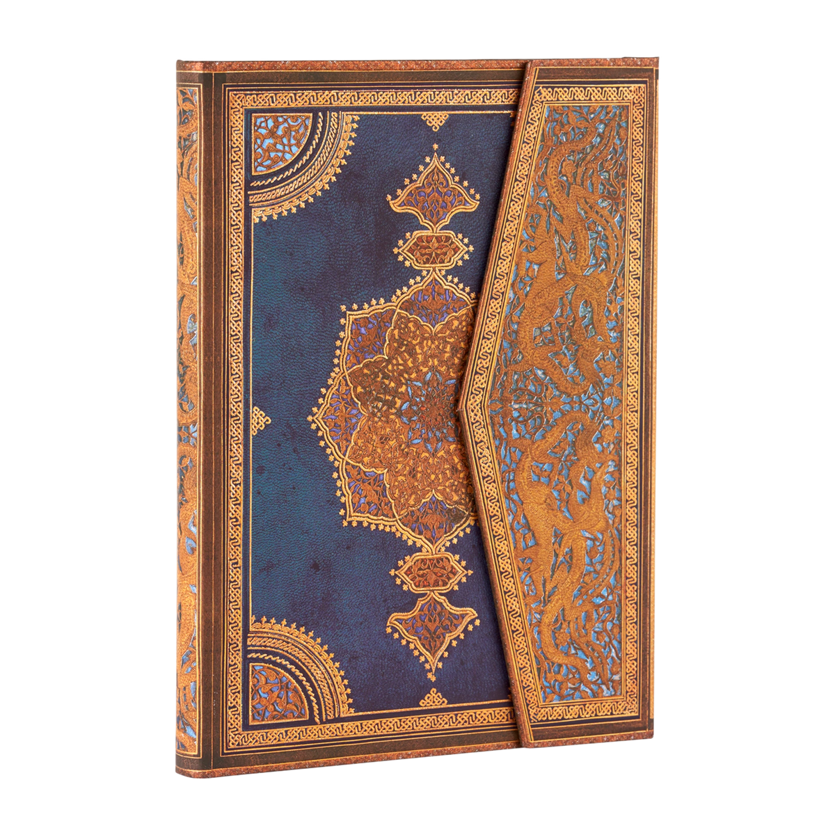 Paperblanks Safavid Indigo Ultra Hardback Address Book – 144 Pages – angled view