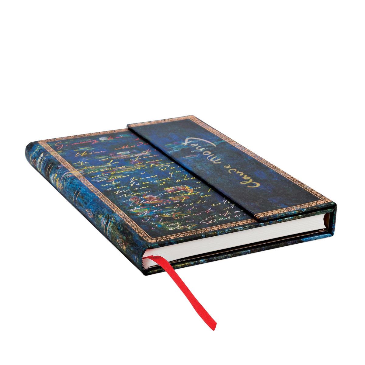 Paperblanks Monet (Water Lilies), Letter to Morisot Midi Hardback Journal – Lined, 144 Pages – page edge