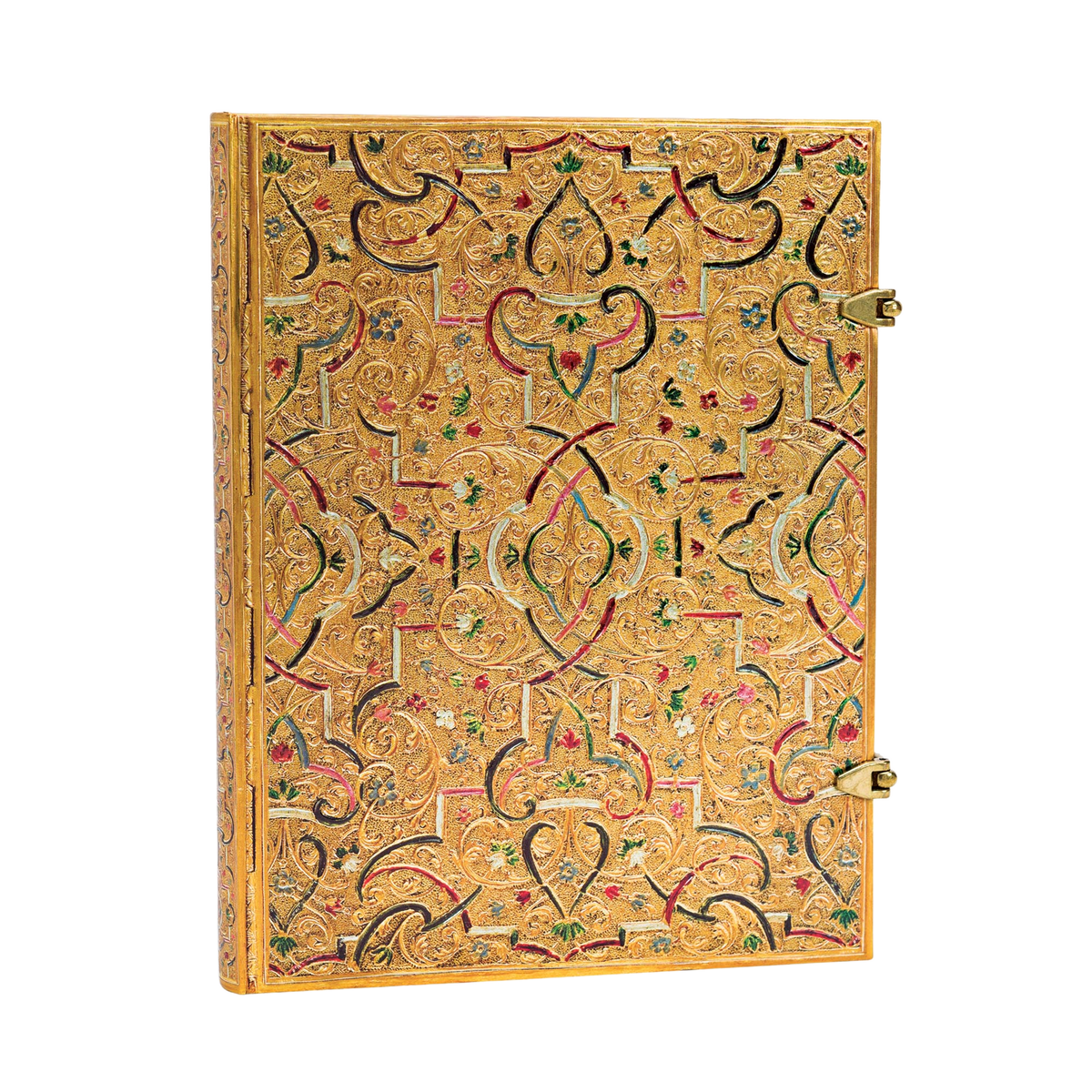 Paperblanks Gold Inlay Ultra Hardback Journal – Lined, 240 Pages – angled view