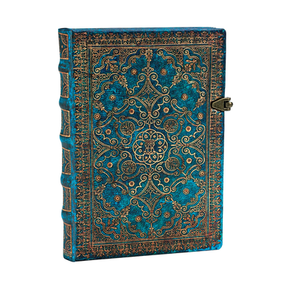 Paperblanks Azure Midi Hardback Journal with Clasp Closure – Lined, 240 Pages – angled view