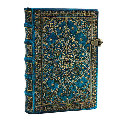 Paperblanks Azure Mini Hardback Journal – Lined, 240 Pages – angled view