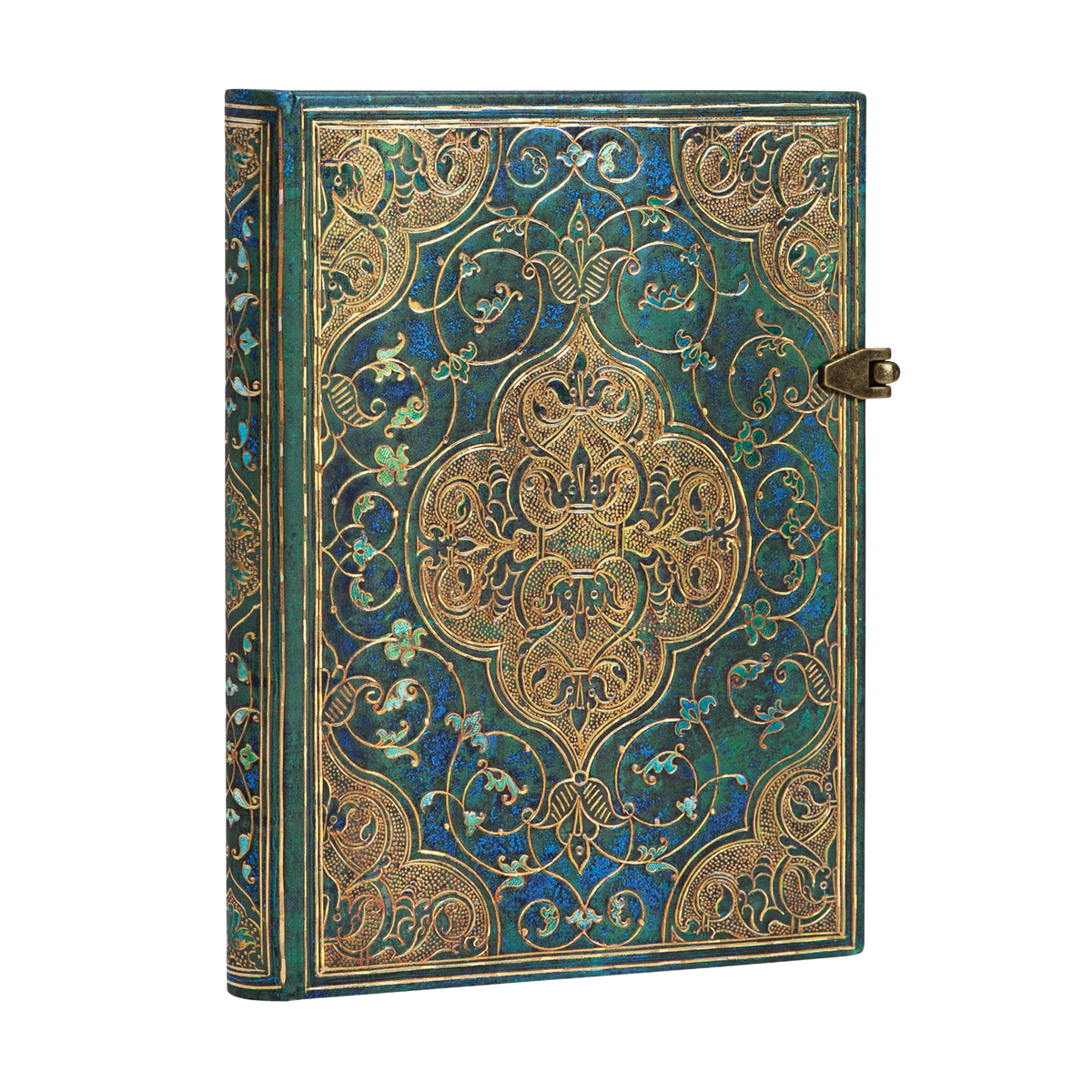Paperblanks Turquoise Chronicles Midi Hardback Journal – Lined, 240 Pages – angled view