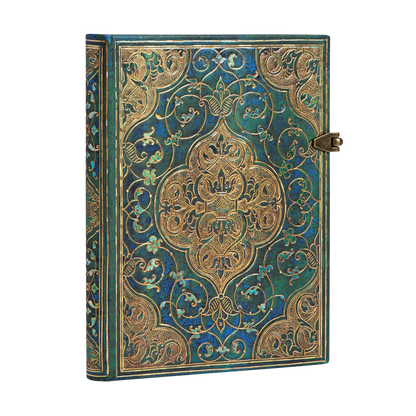 Paperblanks Turquoise Chronicles Midi Hardback Journal – Lined, 240 Pages – angled view