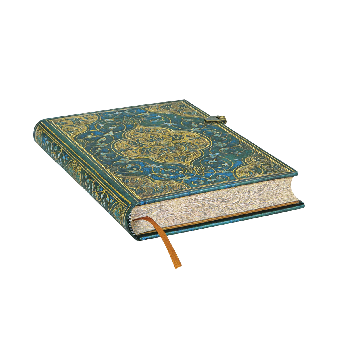 Paperblanks Turquoise Chronicles Midi Hardback Journal – Lined, 240 Pages – page edge