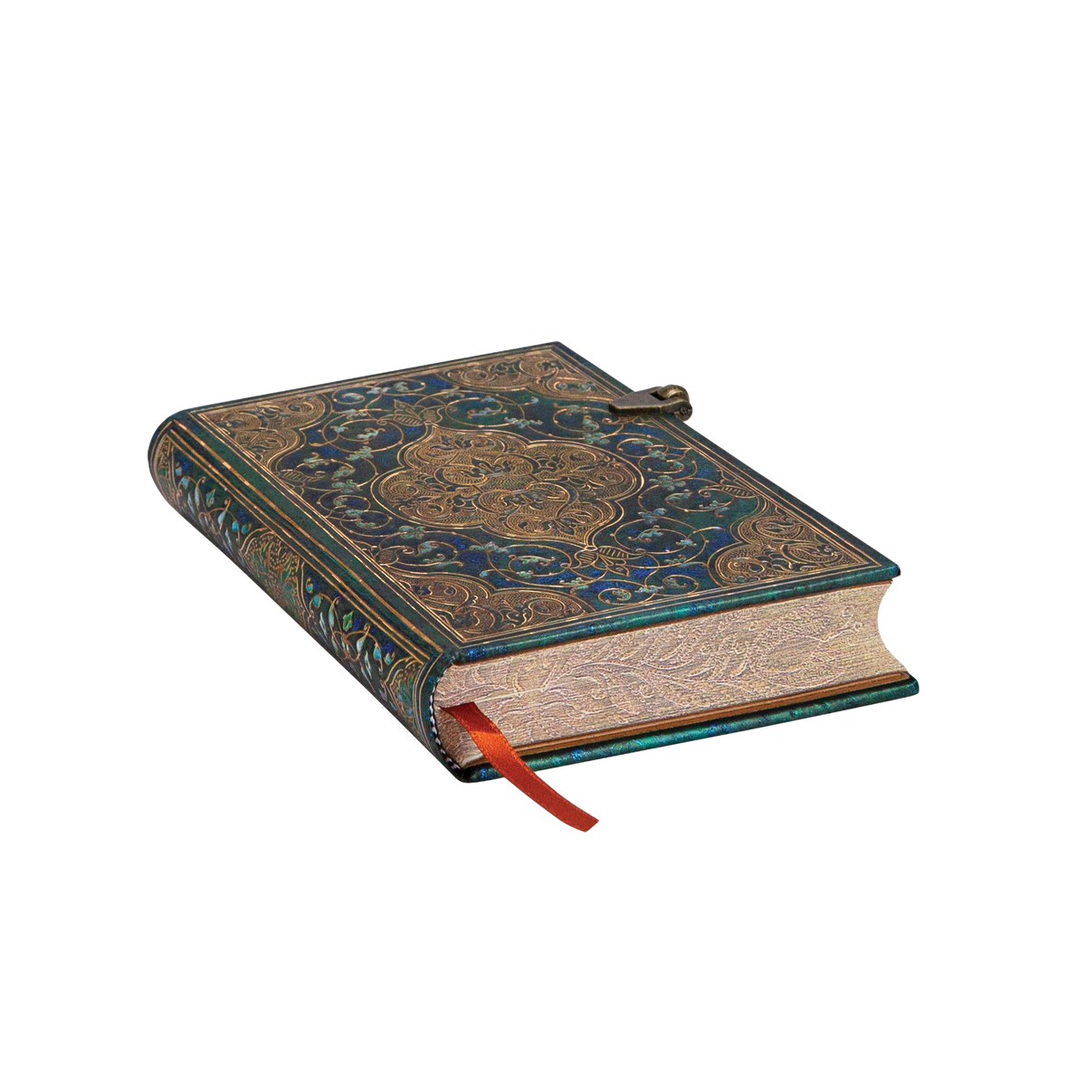 Paperblanks Turquoise Chronicles Mini Hardback Journal – Lined, 240 Pages – page edge