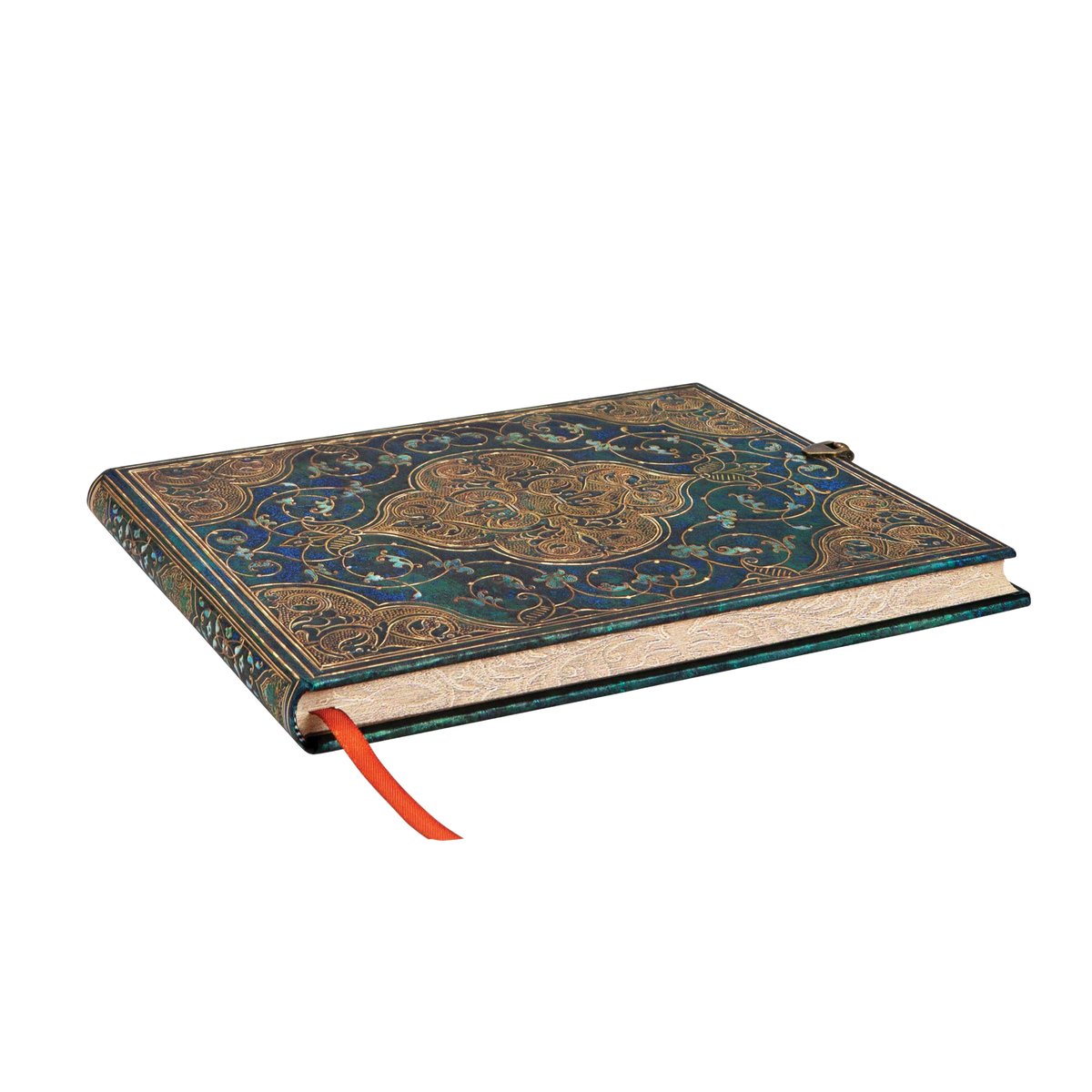 Paperblanks Turquoise Chronicles Hardback Guest Book – Plain, 144 Pages – page edge