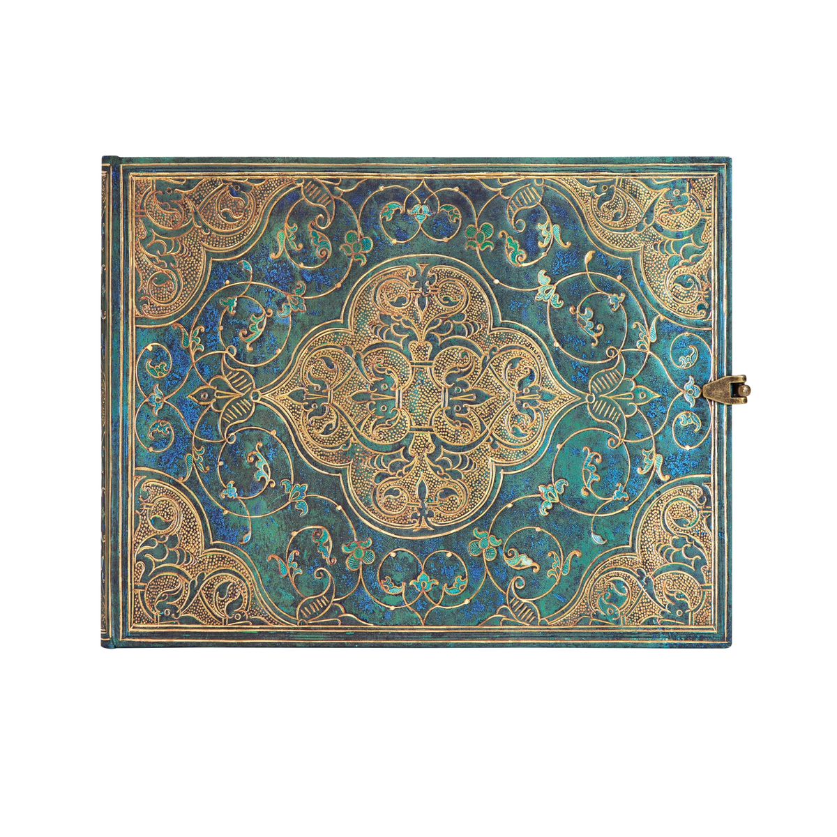 Paperblanks Turquoise Chronicles Hardback Guest Book – Plain, 144 Pages – front cover