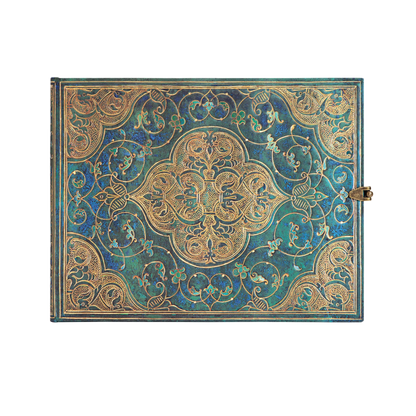 Paperblanks Turquoise Chronicles Hardback Guest Book – Plain, 144 Pages – front cover