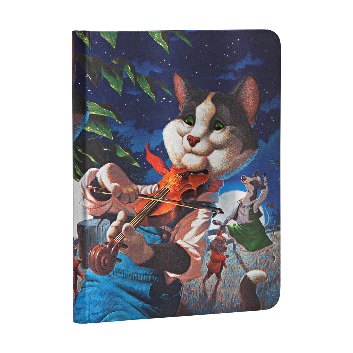 Paperblanks Cat and the Fiddle Midi Hardback Journal – Lined, 176 Pages – angled view