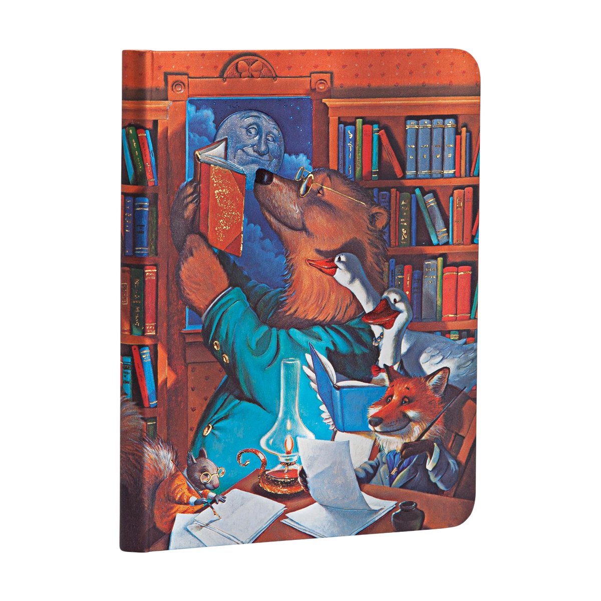 Paperblanks Moonlight Stories Midi Hardback Journal – Plain, 176 Pages – angled view