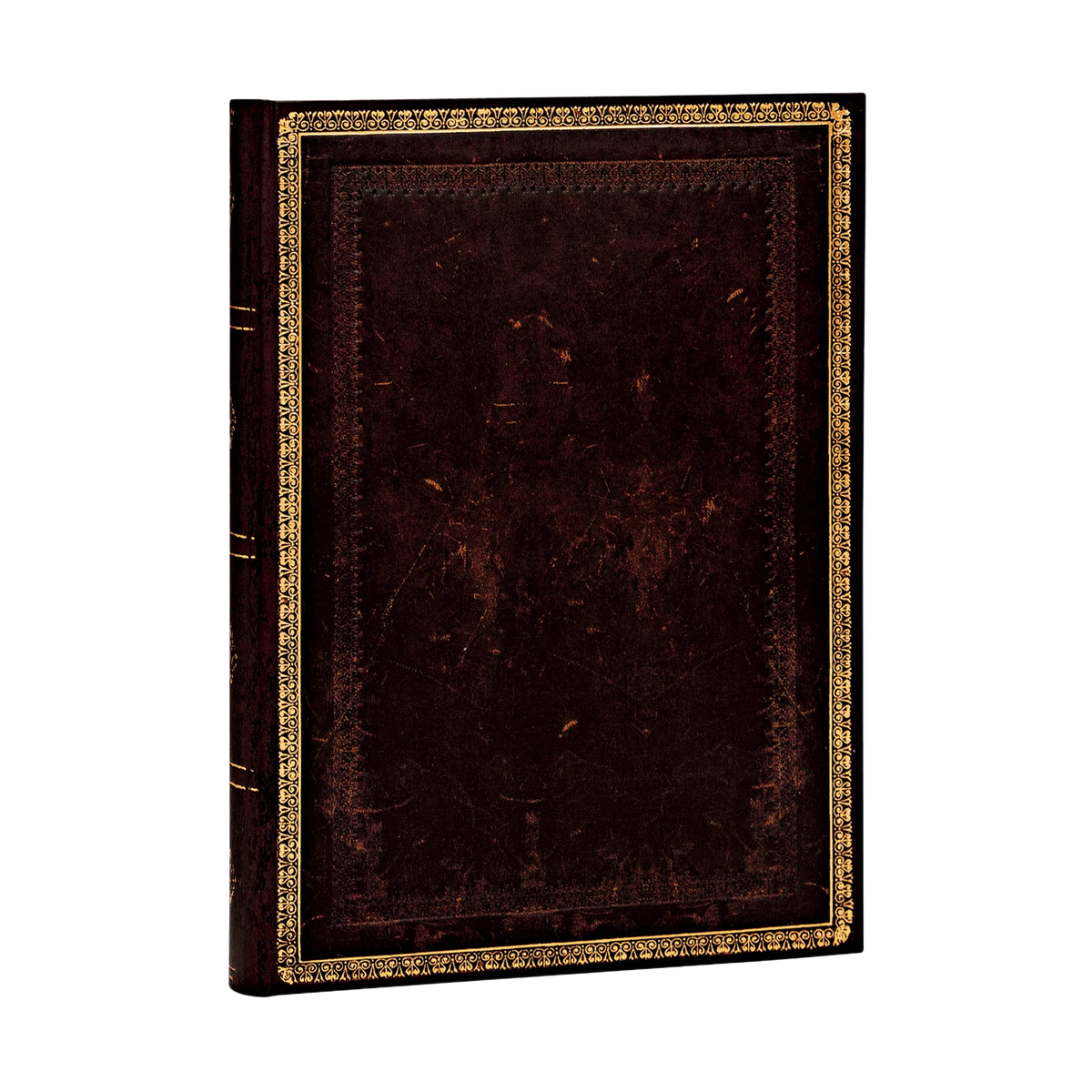 Paperblanks Black Moroccan Midi Hardback Journal with Elastic Band Closure – Lined, 144 Pages – angled view