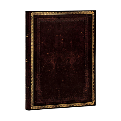 Paperblanks Black Moroccan Midi Hardback Journal with Elastic Band Closure – Lined, 144 Pages – angled view