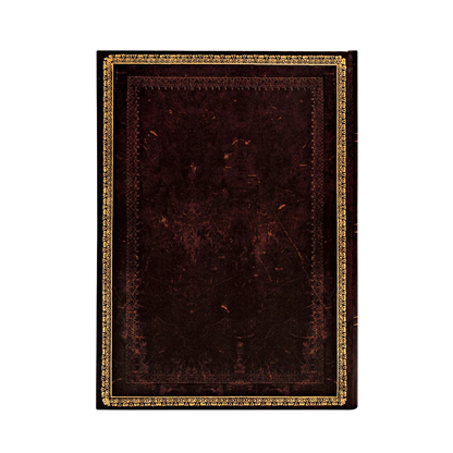Paperblanks Black Moroccan Midi Hardback Journal with Elastic Band Closure – Lined, 144 Pages – back cover