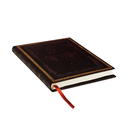 Paperblanks Black Moroccan Midi Hardback Journal with Elastic Band Closure – Lined, 144 Pages – page edge