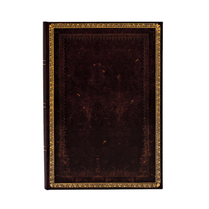Paperblanks Black Moroccan Midi Hardback Journal with Elastic Band Closure – Lined, 144 Pages – front cover
