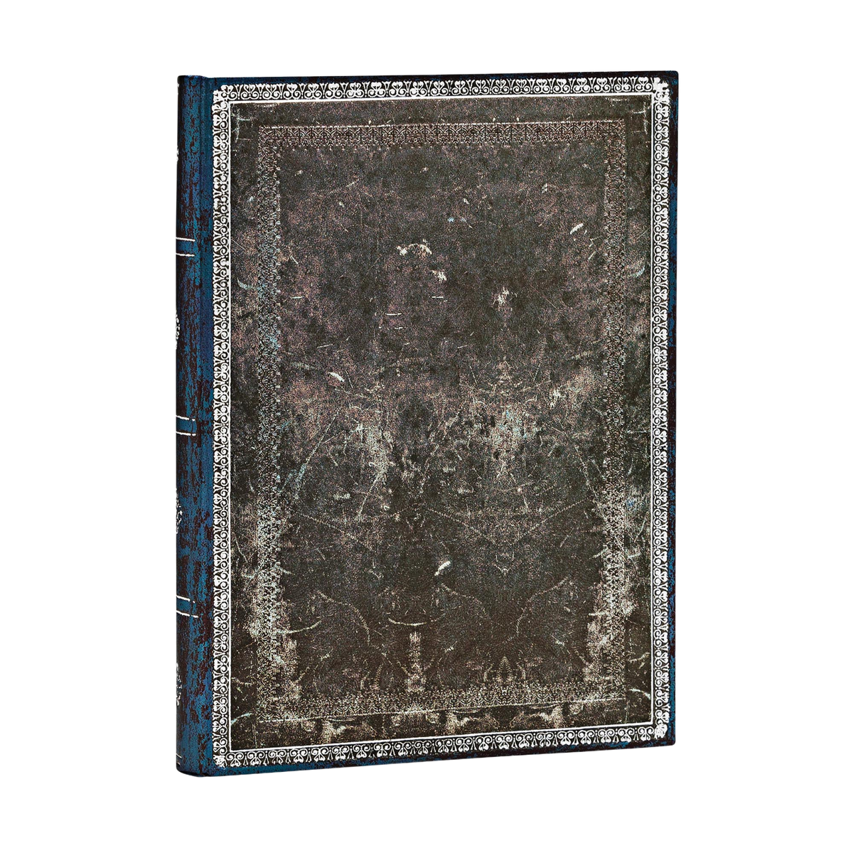 Paperblanks Midnight Steel Midi Hardback Journal – Lined, 144 Pages – angled view