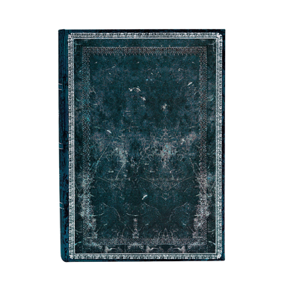 Paperblanks Midnight Steel Midi Hardback Journal – Lined, 144 Pages – front cover
