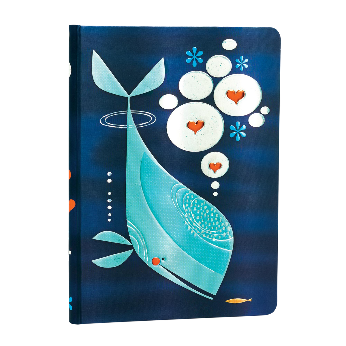 Paperblanks Whale and Friend Midi Hardback Journal – Plain, 176 Pages – angled view