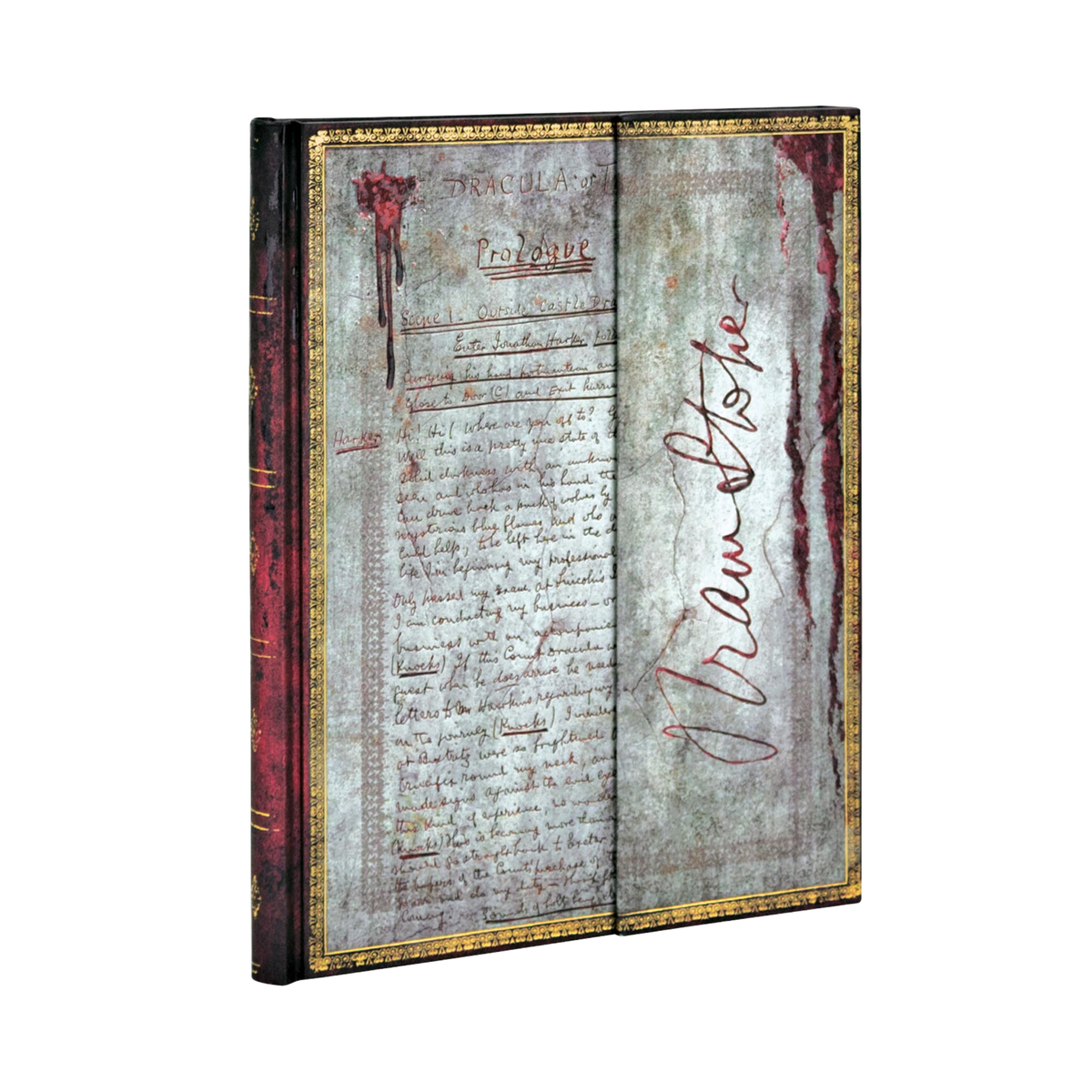 Paperblanks Bram Stoker, Dracula Ultra Hardback Journal – Plain, 144 Pages – angled view