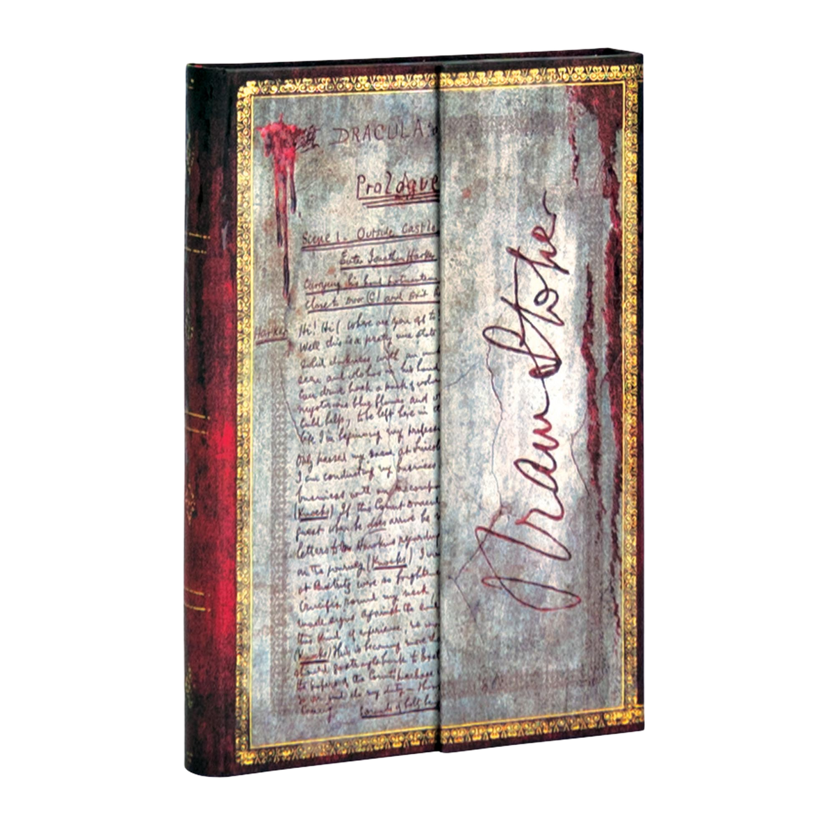 Paperblanks Bram Stoker, Dracula Mini Hardback Journal – Plain, 176 Pages – angled view