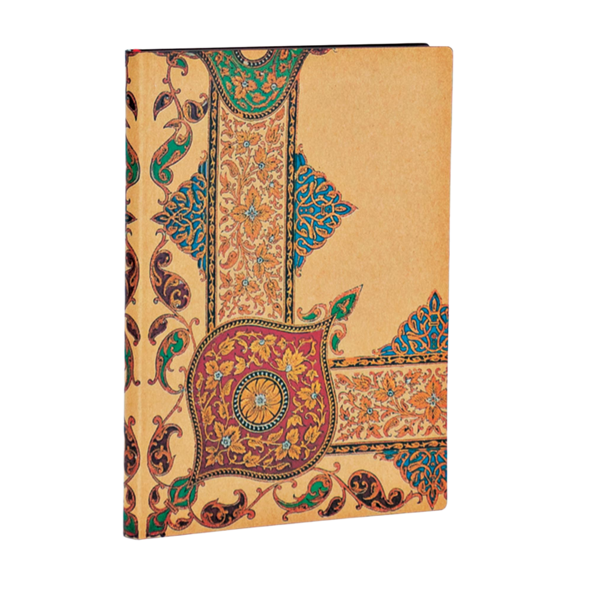 Paperblanks Visions of Paisley Ivory Kraft Midi Softback Flexi Journal – Lined, 176 Pages – angled view