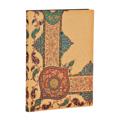 Paperblanks Visions of Paisley Ivory Kraft Midi Softback Flexi Journal – Lined, 176 Pages – angled view