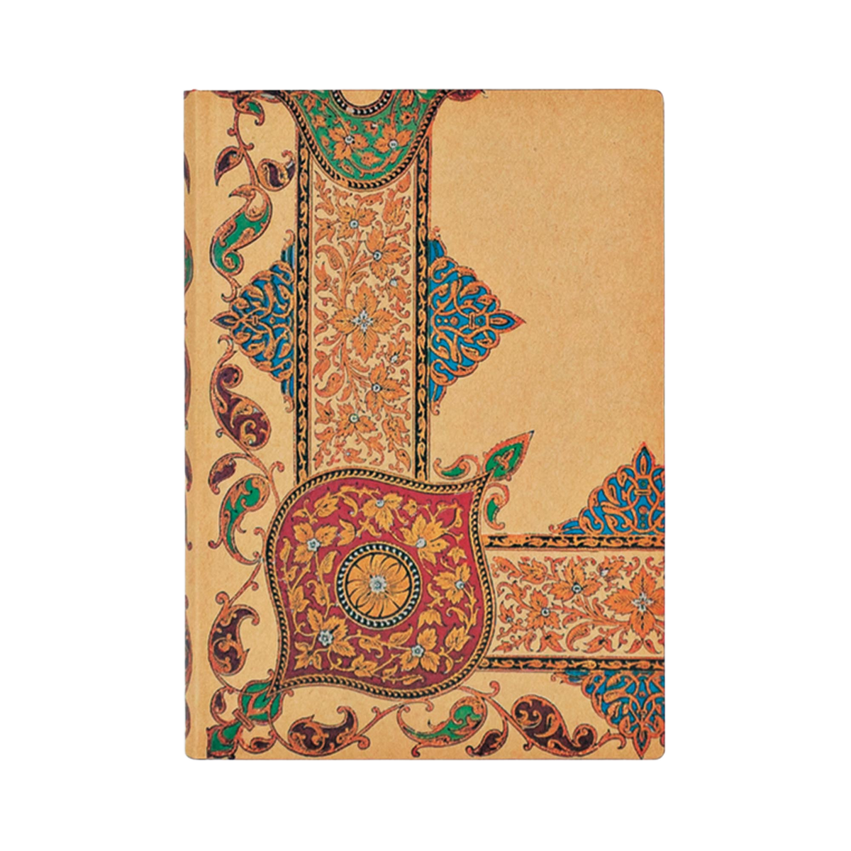 Paperblanks Visions of Paisley Ivory Kraft Midi Softback Flexi Journal – Lined, 176 Pages – front cover