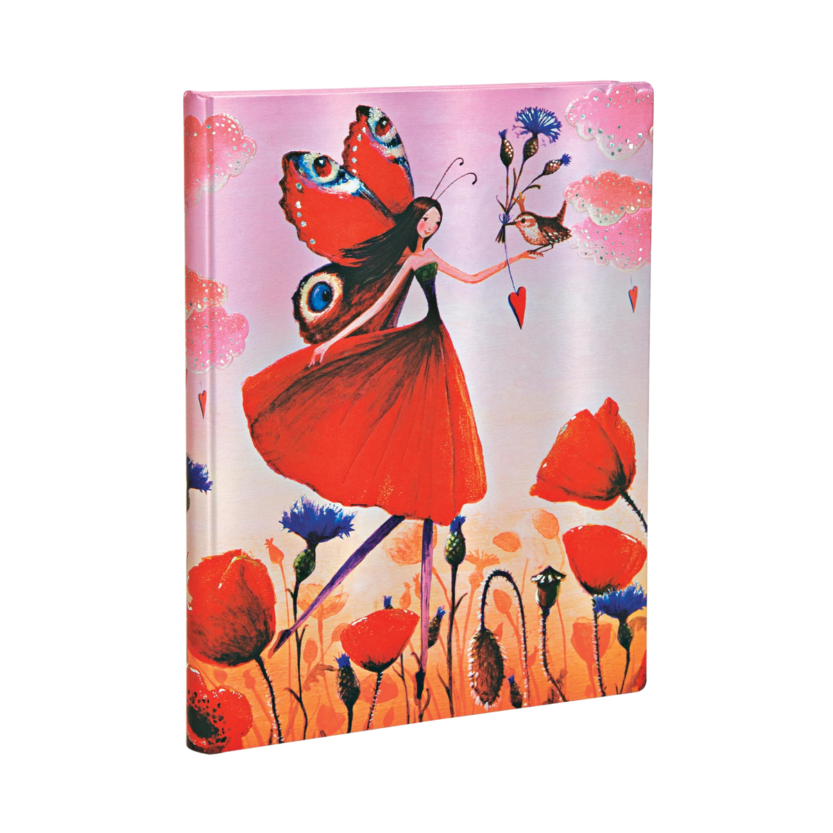 Paperblanks Poppy Field Ultra Hardback 5-Year Snapshot Journal – angled view