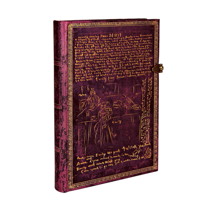 Paperblanks The Brontë Sisters Midi Hardback Journal – Plain, 240 Pages – angled view