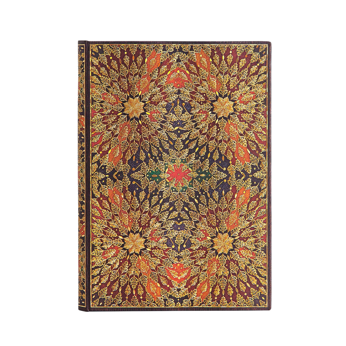 Paperblanks Fire Flowers Midi Hardback Journal – Plain, 240 Pages – front cover