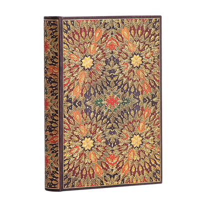 Paperblanks Fire Flowers Mini Hardback Journal – Plain, 240 Pages – angled view