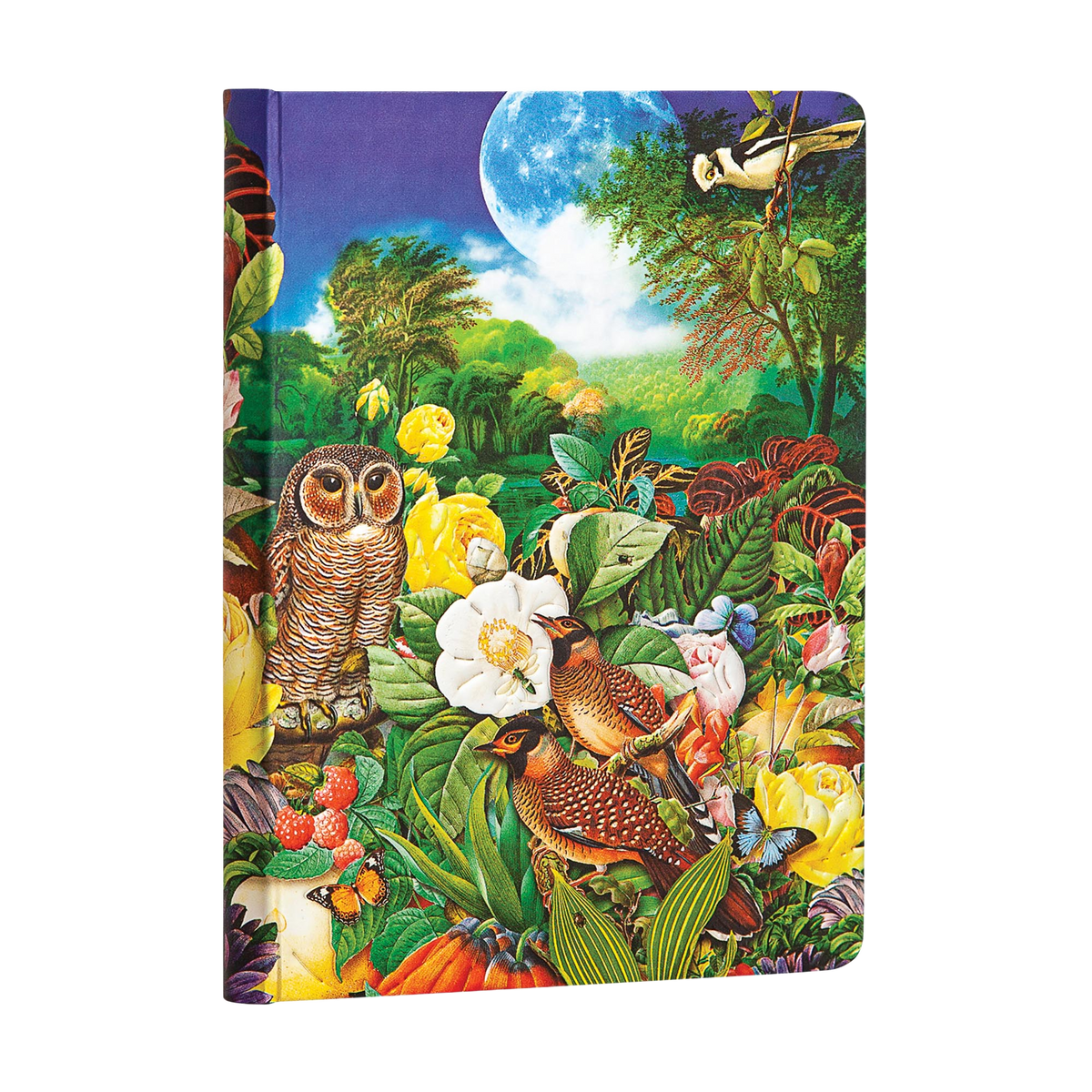 Paperblanks Moon Garden Midi Hardback Journal – Plain, 144 Pages – angled view