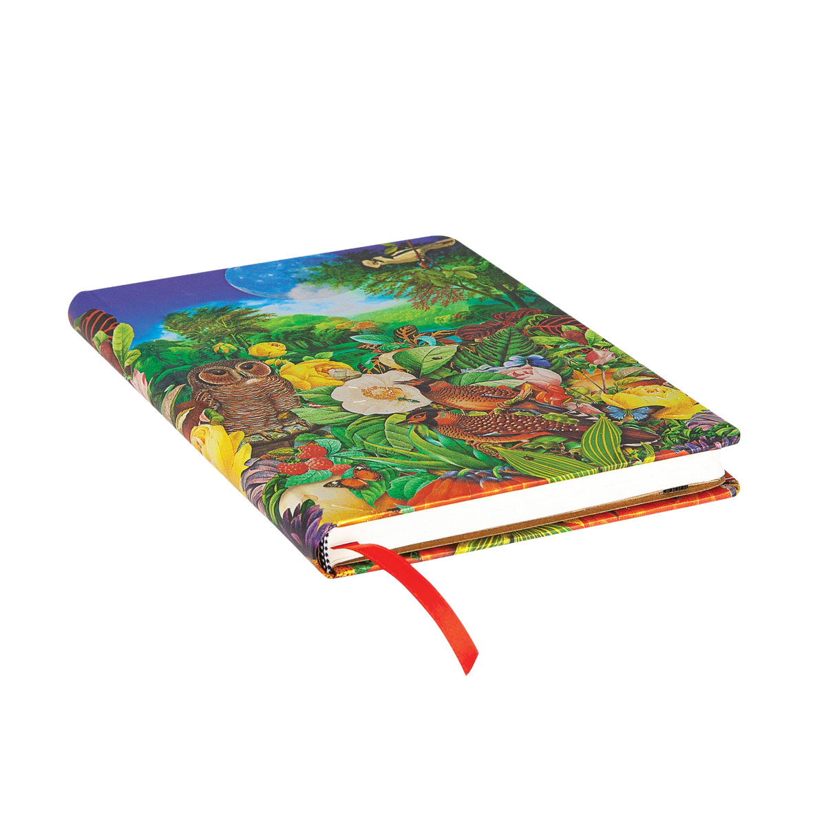 Paperblanks Moon Garden Midi Hardback Journal – Plain, 144 Pages – page edge