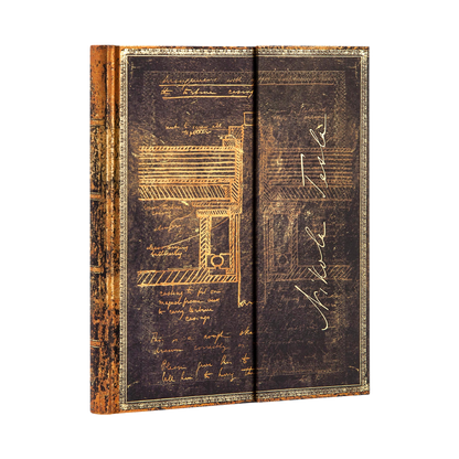Paperblanks Tesla, Sketch of a Turbine Ultra Hardback Journal – Plain, 144 Pages – angled view