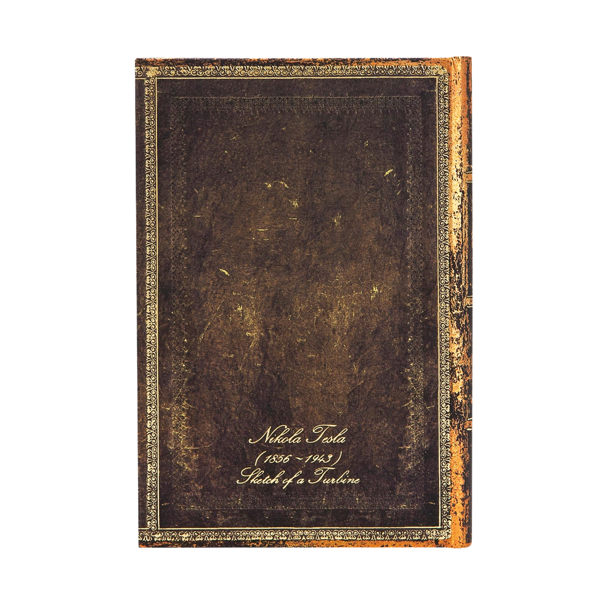Paperblanks Tesla, Sketch of a Turbine Mini Hardback Journal – Plain, 176 Pages – back cover