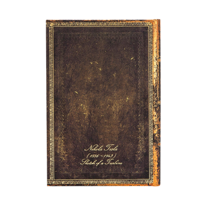 Paperblanks Tesla, Sketch of a Turbine Mini Hardback Journal – Plain, 176 Pages – back cover