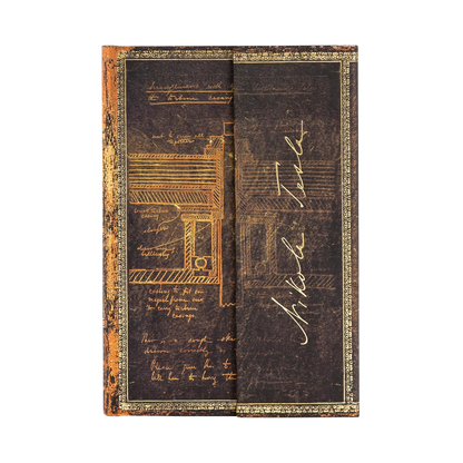 Paperblanks Tesla, Sketch of a Turbine Mini Hardback Journal – Plain, 176 Pages – front cover