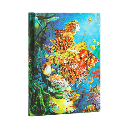 Paperblanks Sea Fantasies Midi Hardback Journal – Plain, 144 Pages – angled view