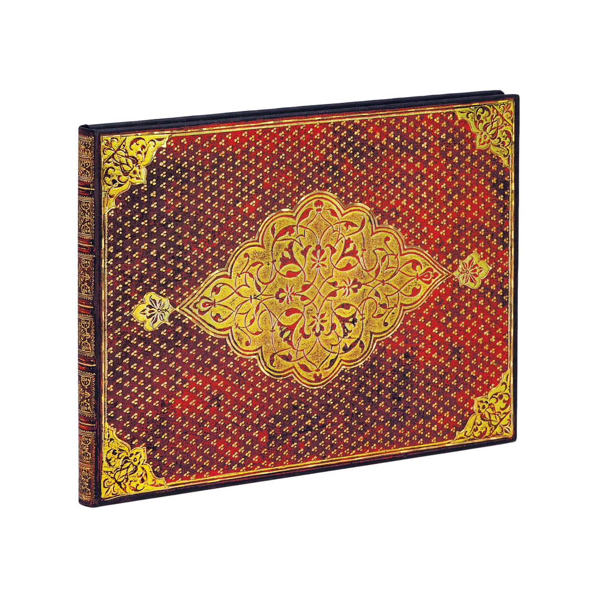 Paperblanks Golden Trefoil Hardback Guest Book – Lined, 144 Pages – angled view