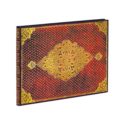Paperblanks Golden Trefoil Hardback Guest Book – Lined, 144 Pages – angled view