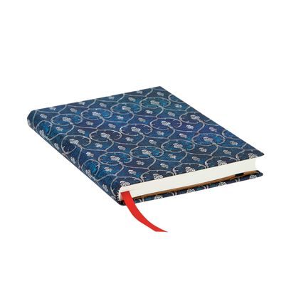 Paperblanks Blue Velvet Midi Hardback Journal – Plain, 144 Pages – page edge