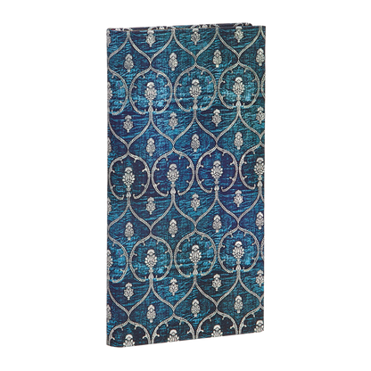 Paperblanks Blue Velvet Slim Hardback Journal – Lined, 176 Pages – angled view