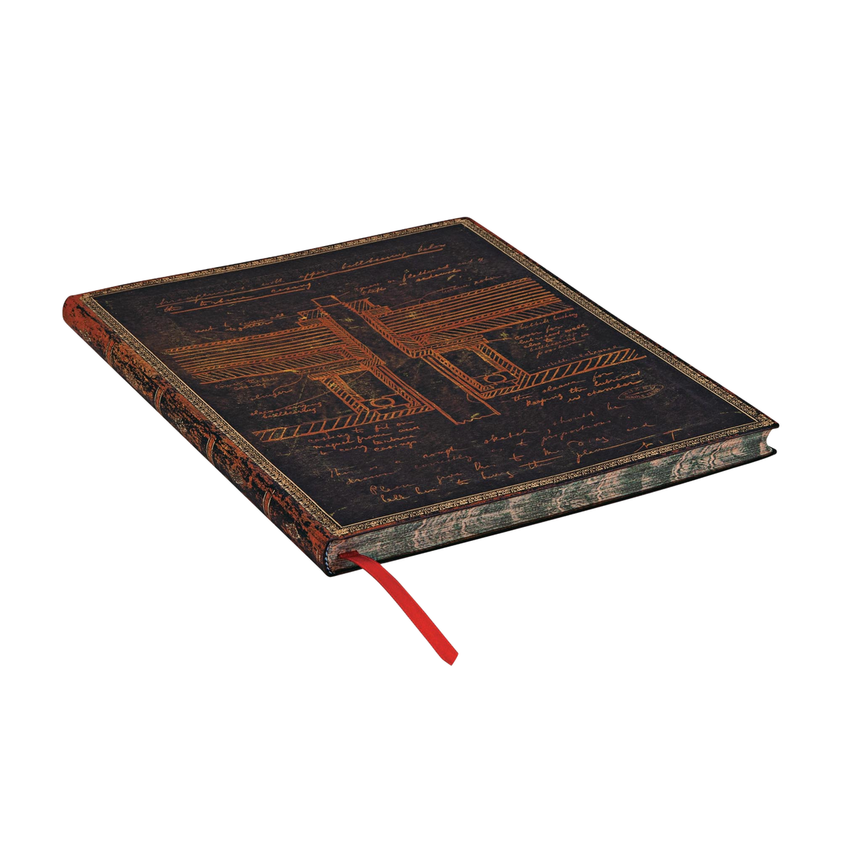 Paperblanks Tesla, Sketch of a Turbine Ultra Softback Flexi Journal – Lined, 176 Pages – page edge