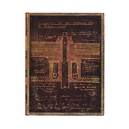 Paperblanks Tesla, Sketch of a Turbine Ultra Softback Flexi Journal – Lined, 176 Pages – front cover
