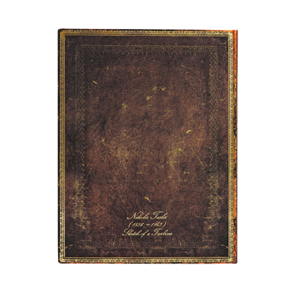 Paperblanks Tesla, Sketch of a Turbine Ultra Softback Flexi Journal – Plain, 176 Pages – back cover