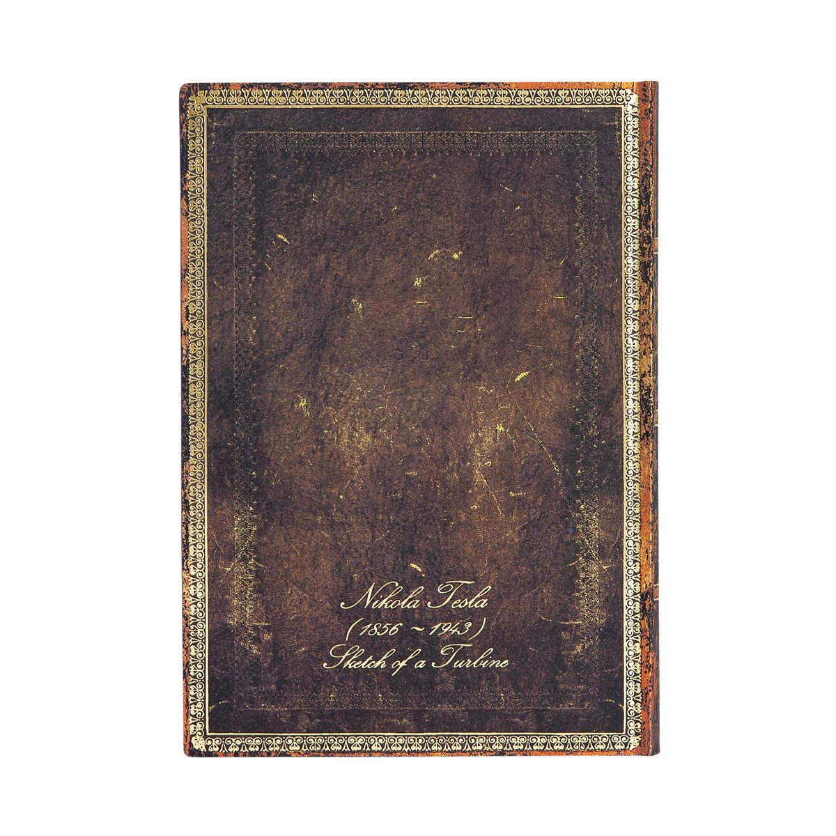 Paperblanks Tesla, Sketch of a Turbine Midi Softback Flexi Journal – Lined, 176 Pages – back cover