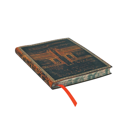 Paperblanks Tesla, Sketch of a Turbine Midi Softback Flexi Journal – Lined, 176 Pages – page edge