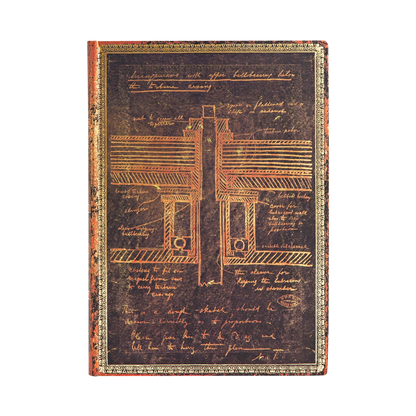 Paperblanks Tesla, Sketch of a Turbine Midi Softback Flexi Journal – Lined, 176 Pages – front cover