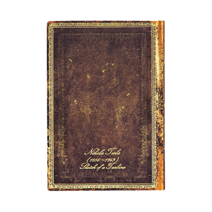 Paperblanks Tesla, Sketch of a Turbine Mini Softback Flexi Journal – Lined, 208 Pages – back cover