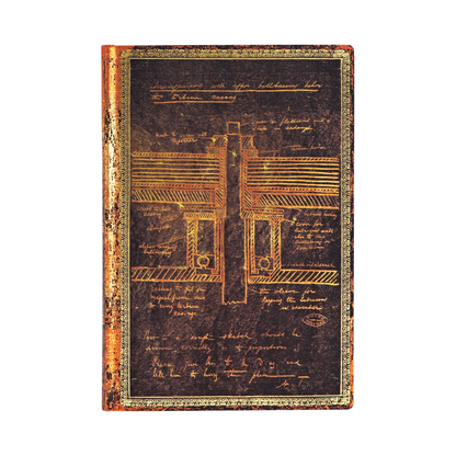 Paperblanks Tesla, Sketch of a Turbine Mini Softback Flexi Journal – Plain, 208 Pages – front cover
